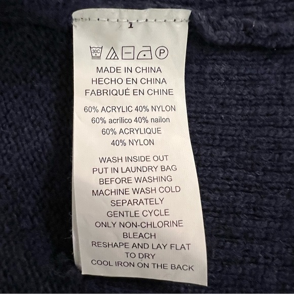 Michael Michael Kors Blue & White Duster Open Front Cardigan Sweater Size Large - Picture 7 of 9